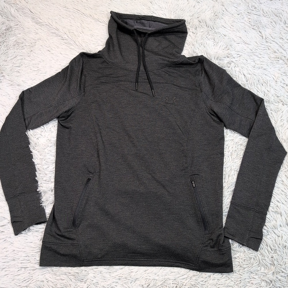 Under Armour Sweatshirt‎ Womens L Gray Funnel Neck Soft Comfort Athletic Casual